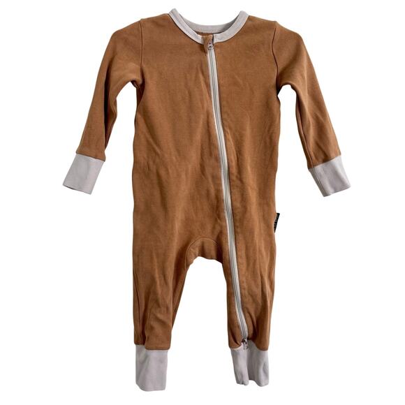 Little Bipsy 2-Way Zip Romper Nutmeg Brown Size 9-12 Months - Picture 2 of 7